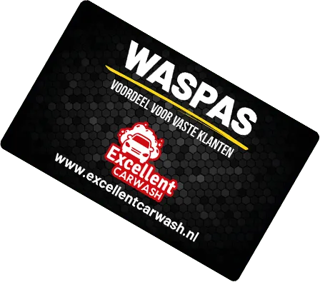 Twee Waspas-klantenkaarten van Excellent Carwash Amsterdam.